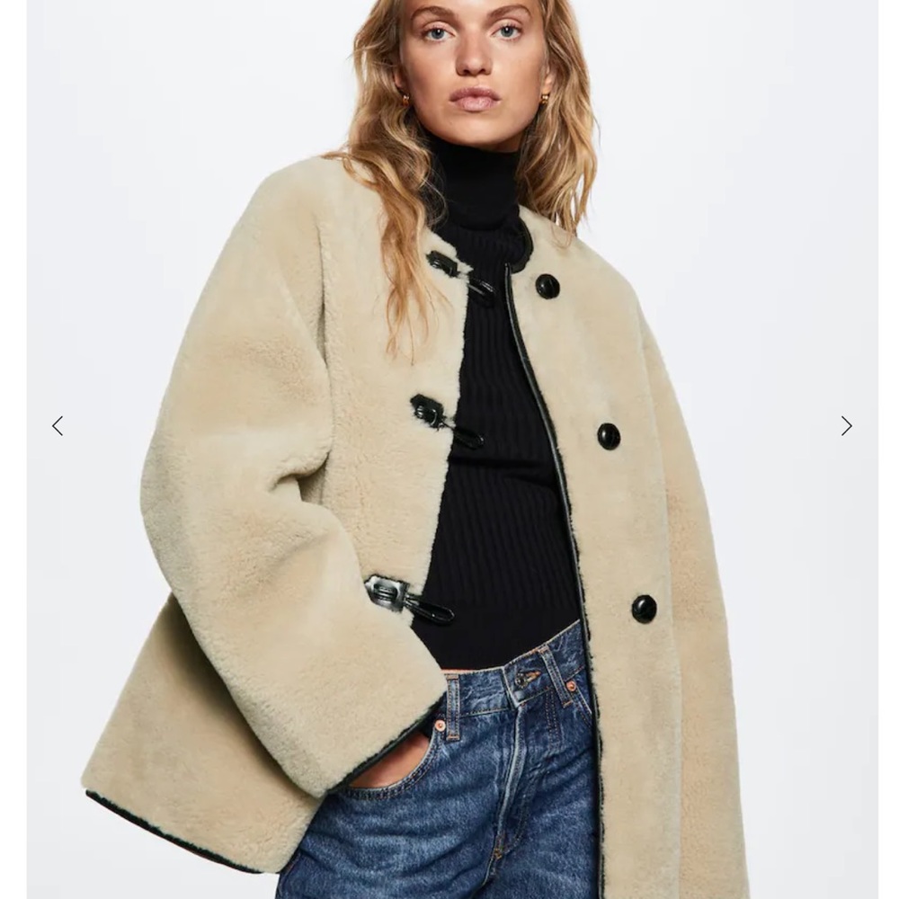 Mango Appliqués faux-fur coat